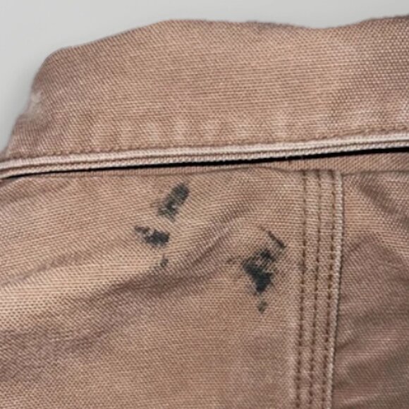 Mens Large Carhartt FR Insulated Bomber Jacket Brown Distressed Thrashed Tan - Picture 14 of 16